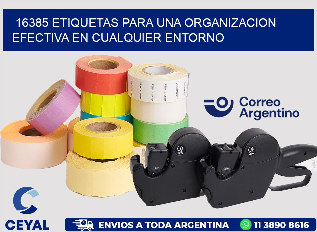 16385 ETIQUETAS PARA UNA ORGANIZACION EFECTIVA EN CUALQUIER ENTORNO