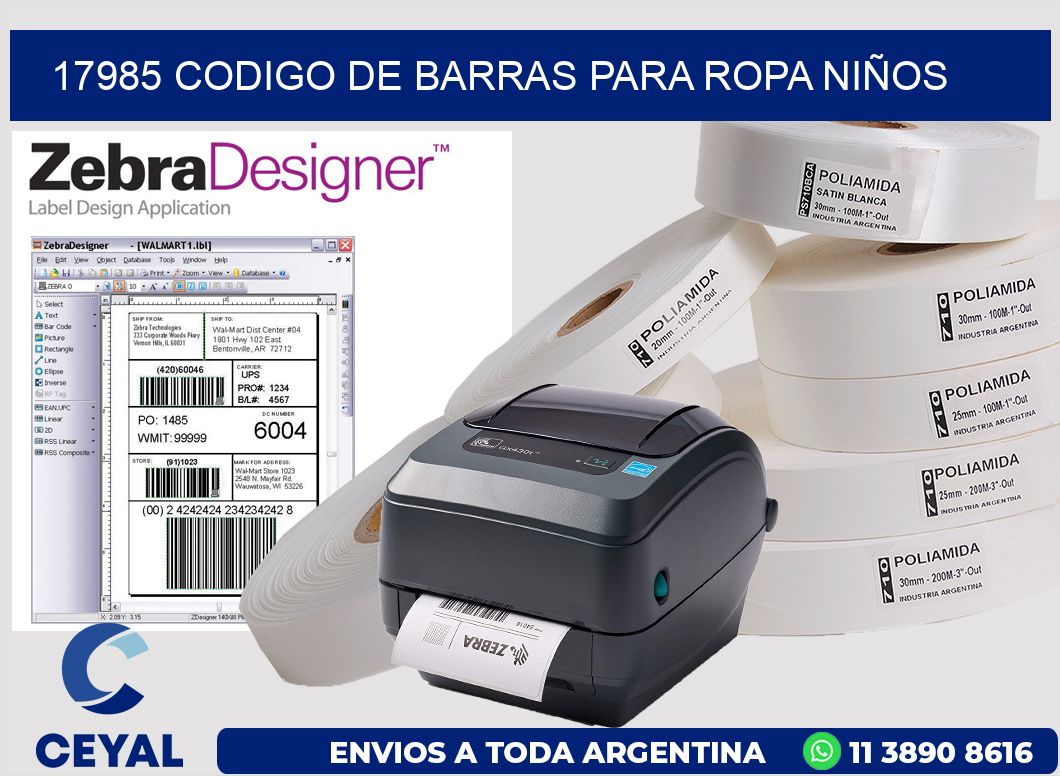 17985 CODIGO DE BARRAS PARA ROPA NIÑOS