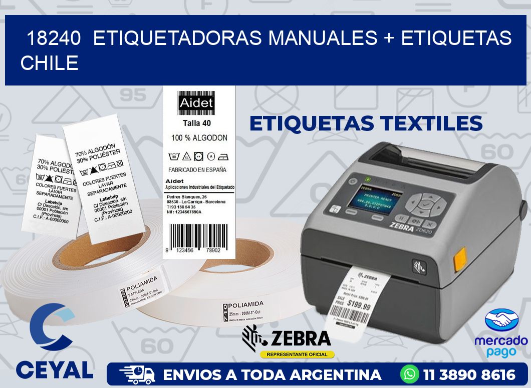 18240  ETIQUETADORAS MANUALES + ETIQUETAS CHILE
