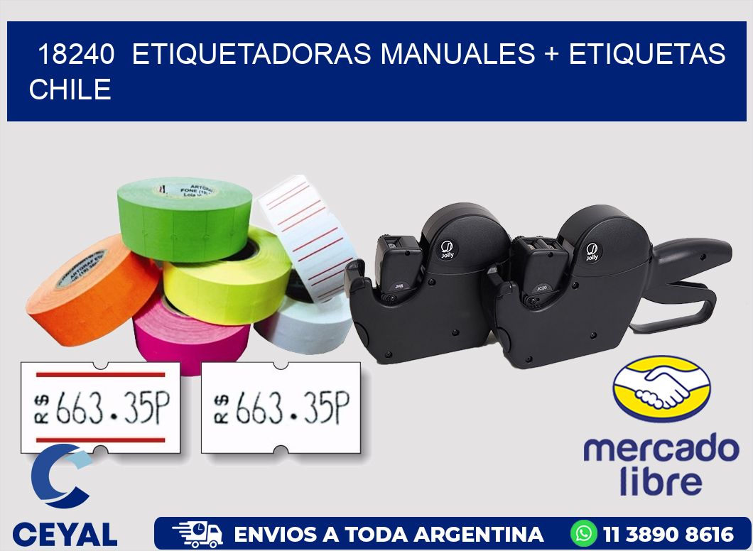 18240  ETIQUETADORAS MANUALES + ETIQUETAS CHILE