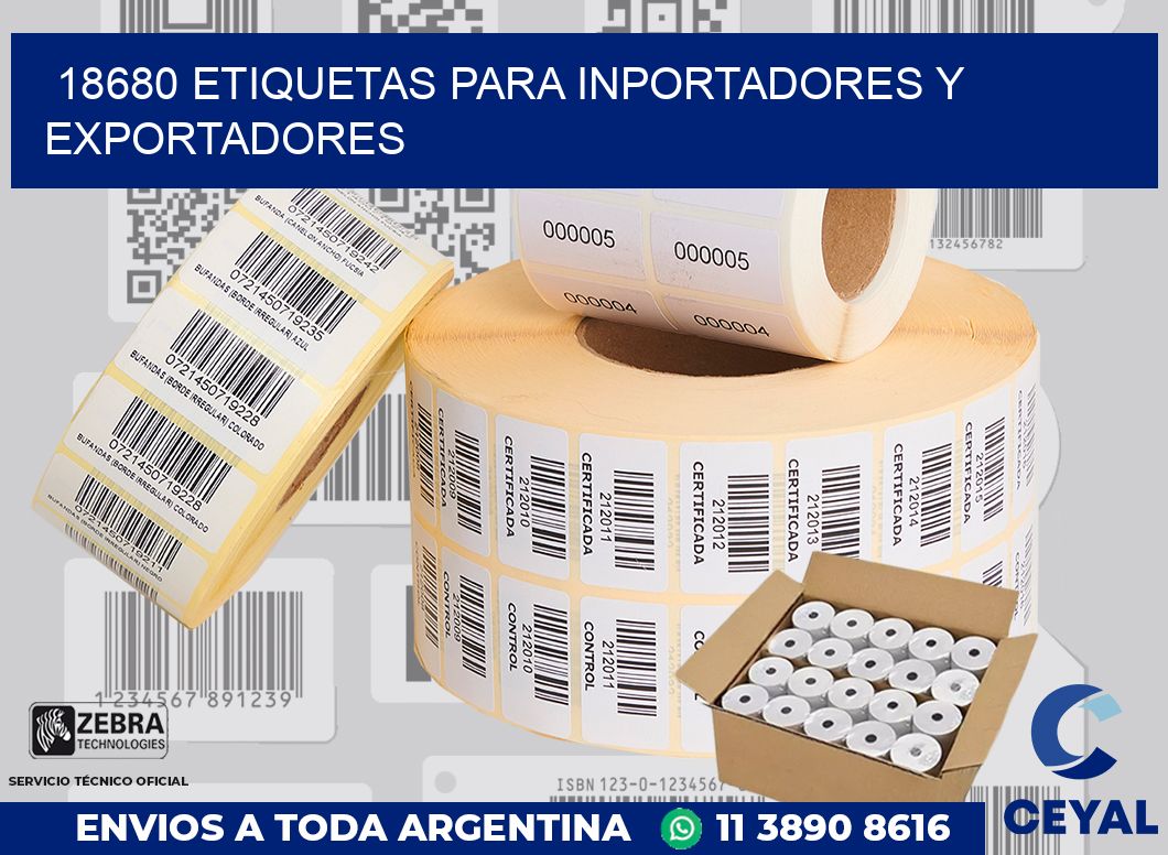 18680 ETIQUETAS PARA INPORTADORES Y EXPORTADORES