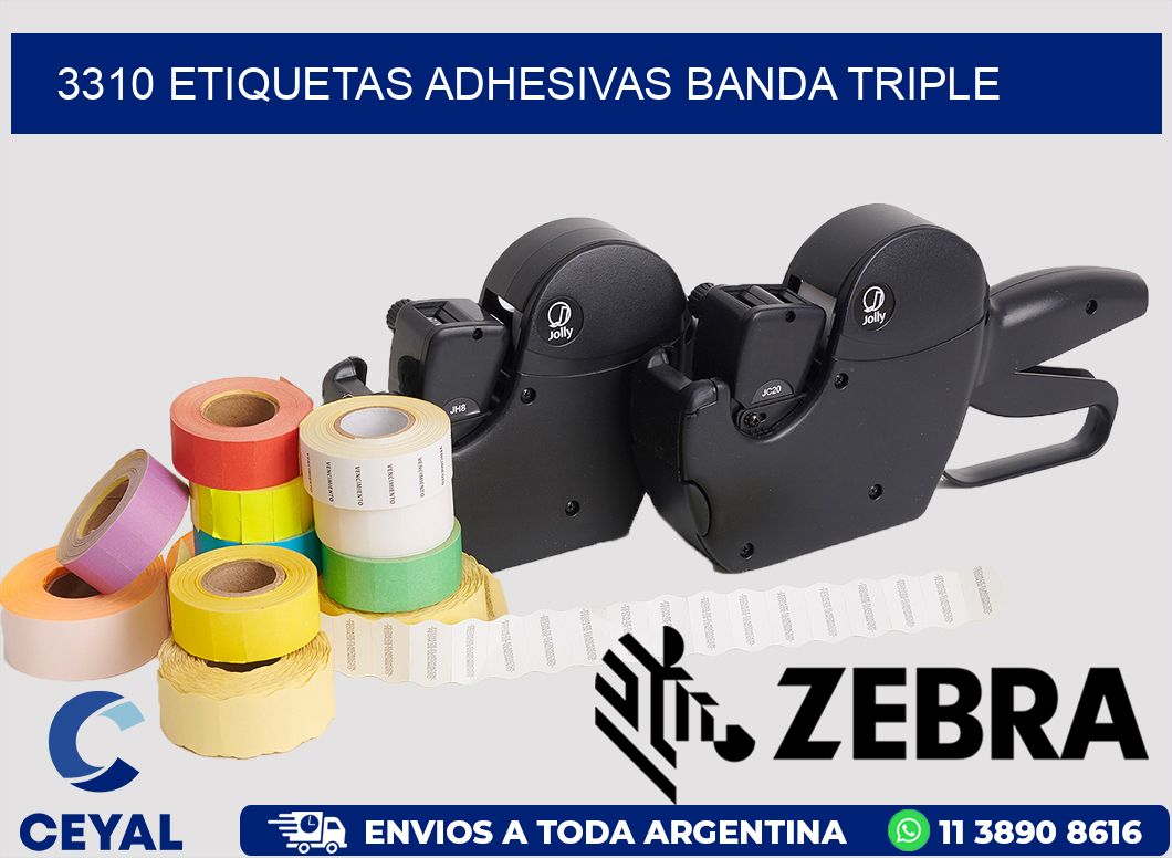3310 ETIQUETAS ADHESIVAS BANDA TRIPLE