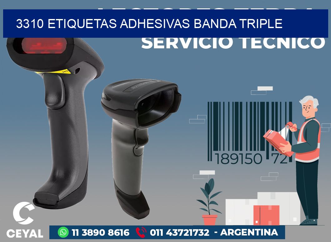 3310 ETIQUETAS ADHESIVAS BANDA TRIPLE