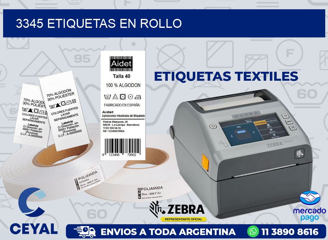 3345 ETIQUETAS EN ROLLO