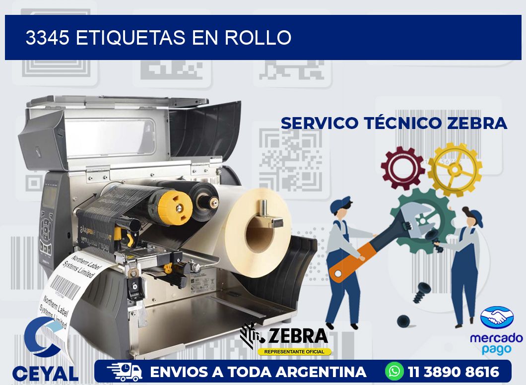 3345 ETIQUETAS EN ROLLO