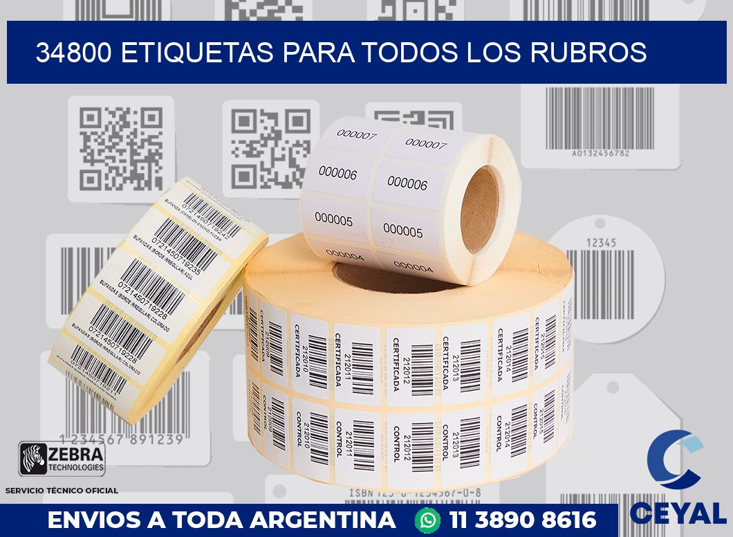 34800 ETIQUETAS PARA TODOS LOS RUBROS