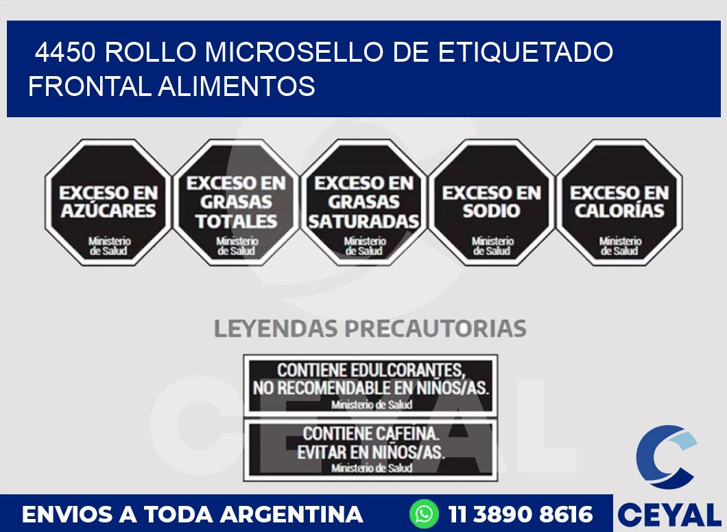 4450 ROLLO MICROSELLO DE ETIQUETADO FRONTAL ALIMENTOS