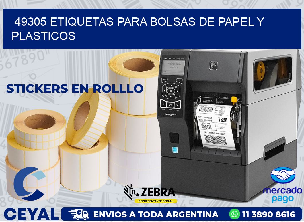 49305 ETIQUETAS PARA BOLSAS DE PAPEL Y PLASTICOS
