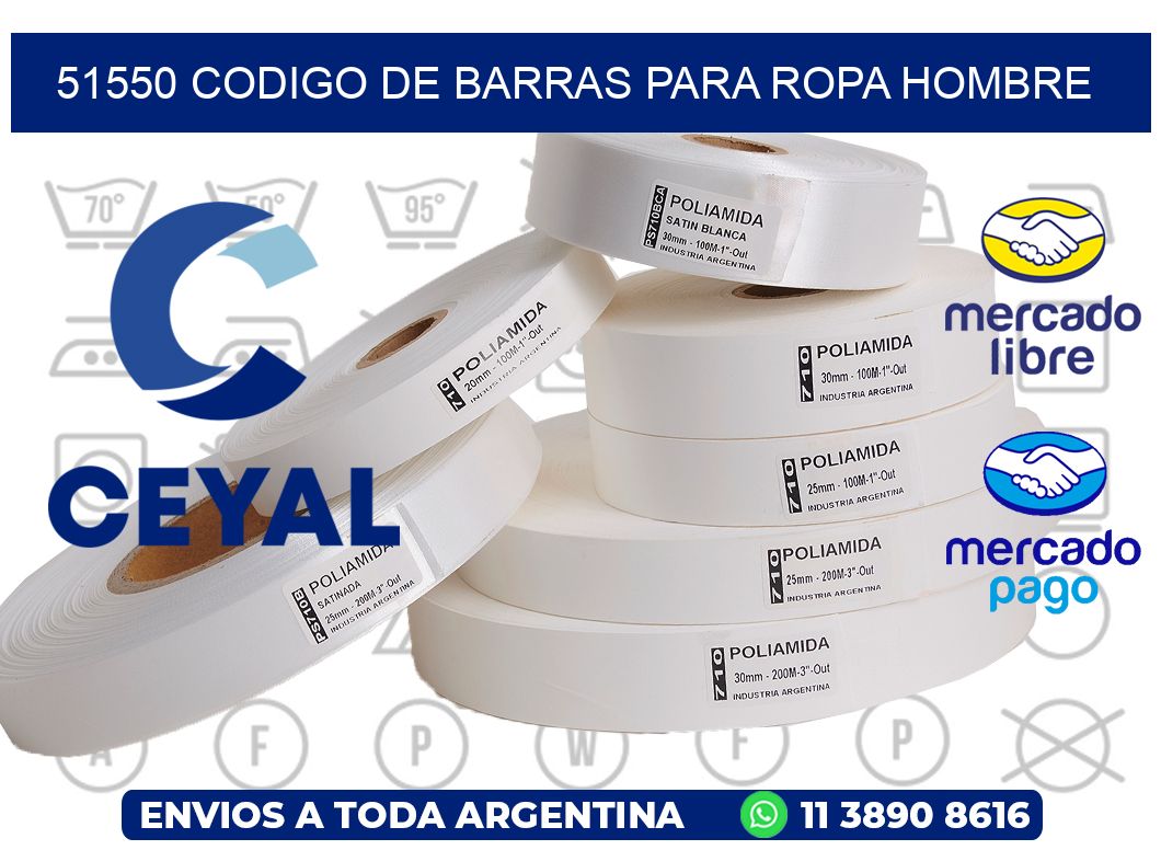 51550 CODIGO DE BARRAS PARA ROPA HOMBRE