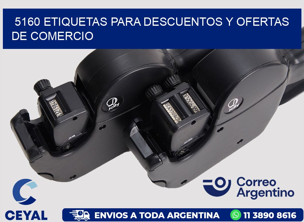 5160 ETIQUETAS PARA DESCUENTOS Y OFERTAS DE COMERCIO