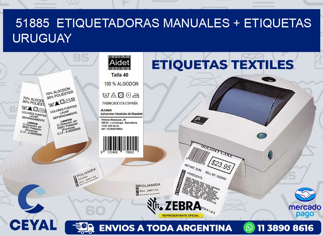 51885  ETIQUETADORAS MANUALES + ETIQUETAS URUGUAY
