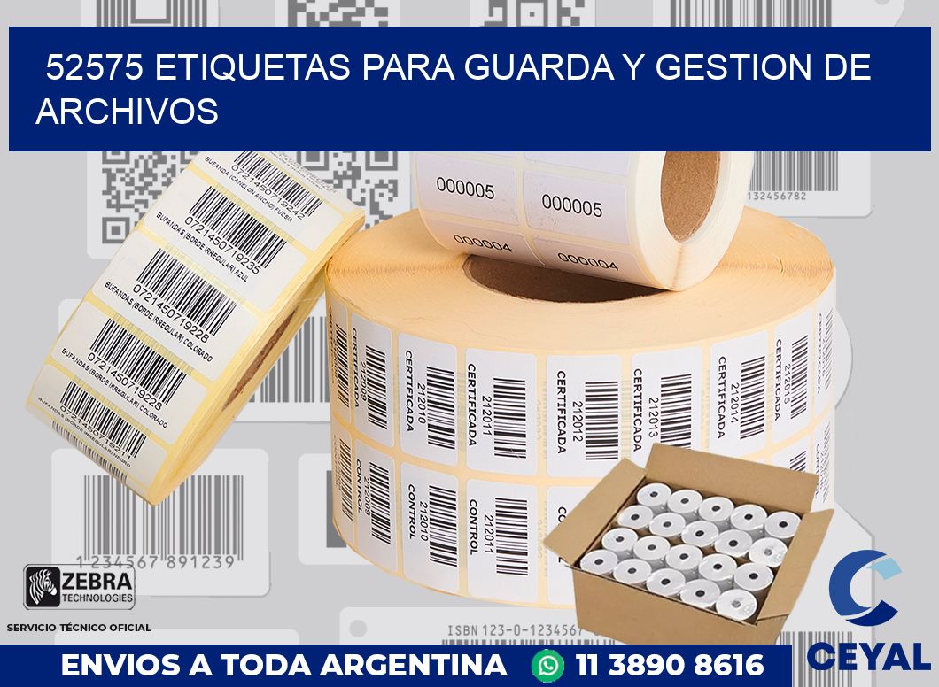 52575 ETIQUETAS PARA GUARDA Y GESTION DE ARCHIVOS