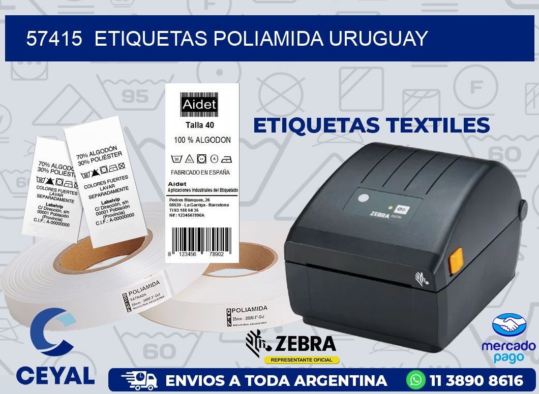57415  ETIQUETAS POLIAMIDA URUGUAY