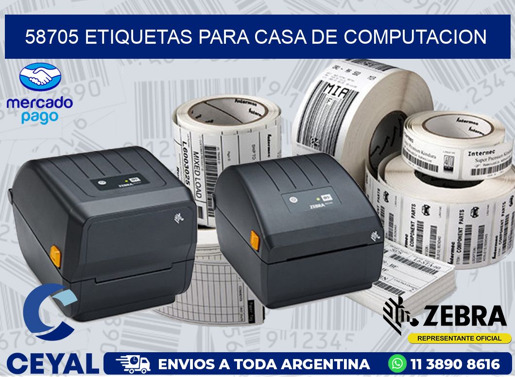 58705 ETIQUETAS PARA CASA DE COMPUTACION