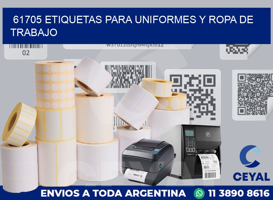61705 ETIQUETAS PARA UNIFORMES Y ROPA DE TRABAJO