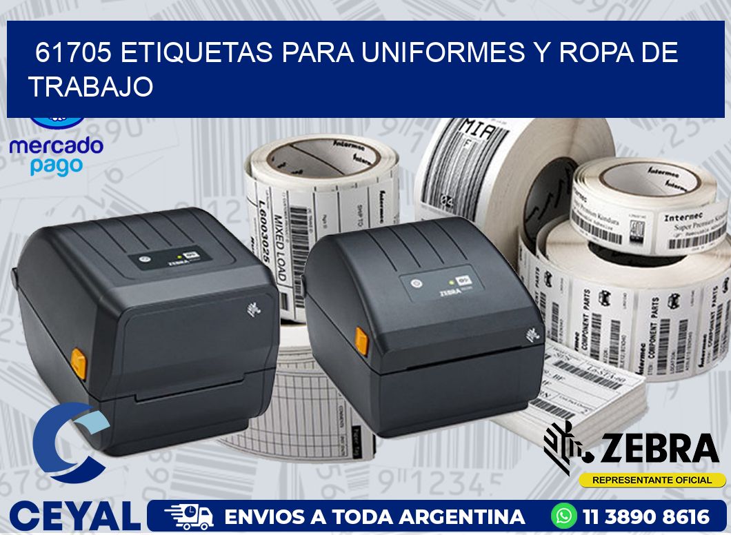 61705 ETIQUETAS PARA UNIFORMES Y ROPA DE TRABAJO