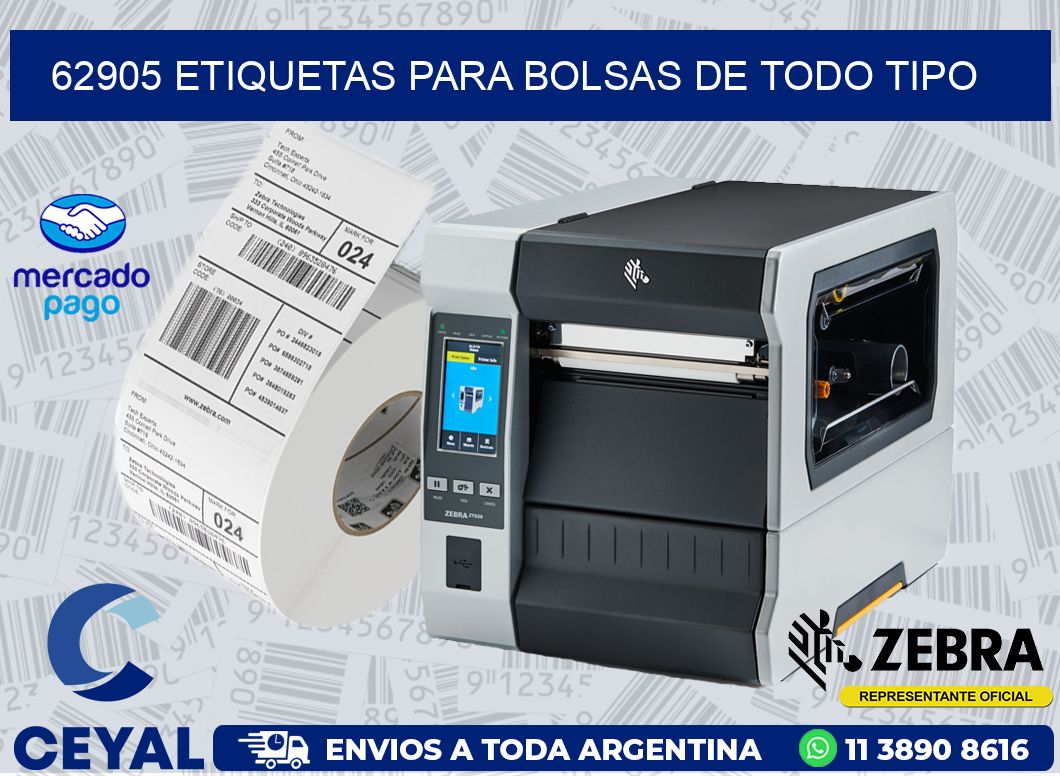 62905 ETIQUETAS PARA BOLSAS DE TODO TIPO