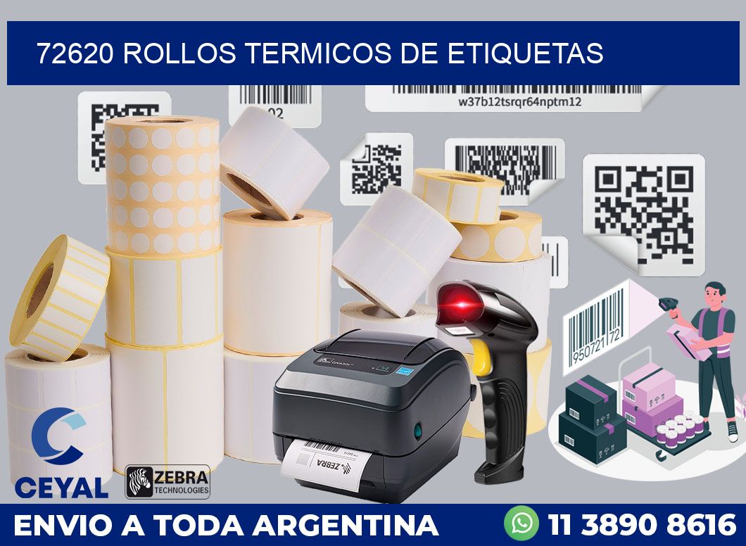 72620 ROLLOS TERMICOS DE ETIQUETAS