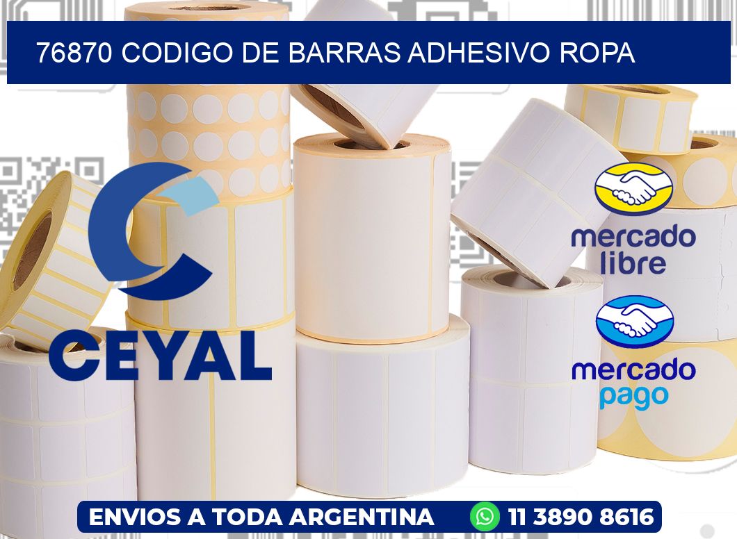 76870 CODIGO DE BARRAS ADHESIVO ROPA
