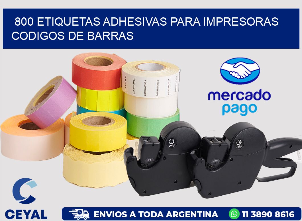 800 ETIQUETAS ADHESIVAS PARA IMPRESORAS CODIGOS DE BARRAS