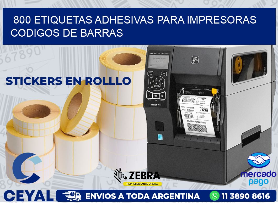 800 ETIQUETAS ADHESIVAS PARA IMPRESORAS CODIGOS DE BARRAS