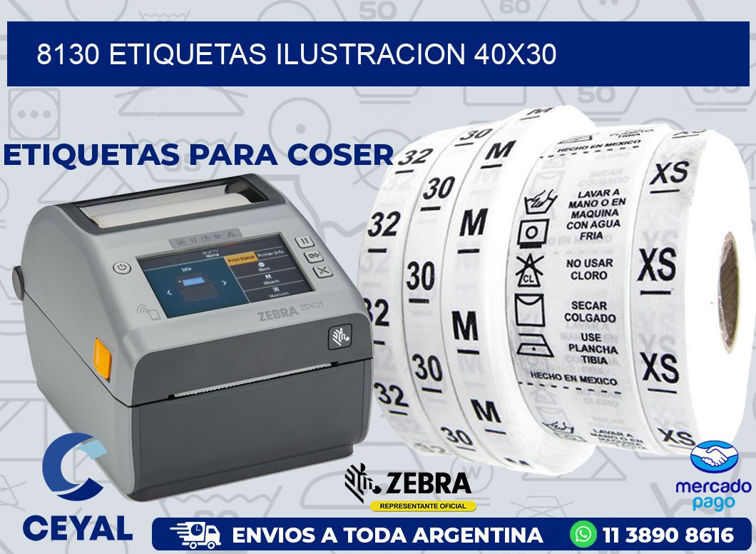 8130 ETIQUETAS ILUSTRACION 40X30