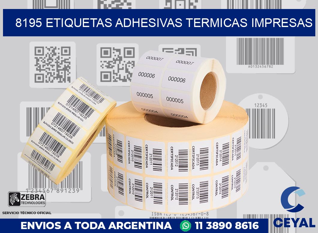 8195 ETIQUETAS ADHESIVAS TERMICAS IMPRESAS