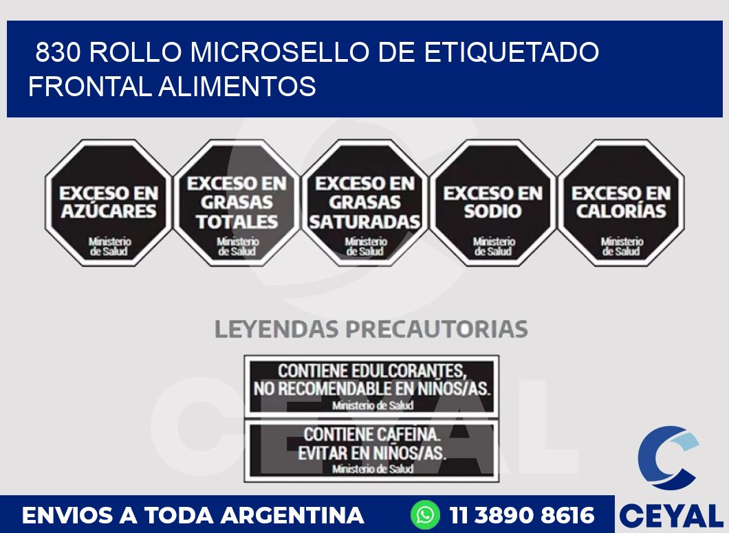 830 ROLLO MICROSELLO DE ETIQUETADO FRONTAL ALIMENTOS