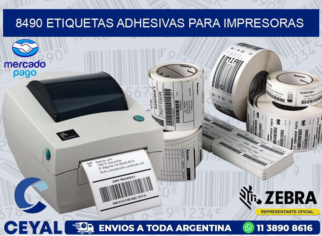 8490 ETIQUETAS ADHESIVAS PARA IMPRESORAS
