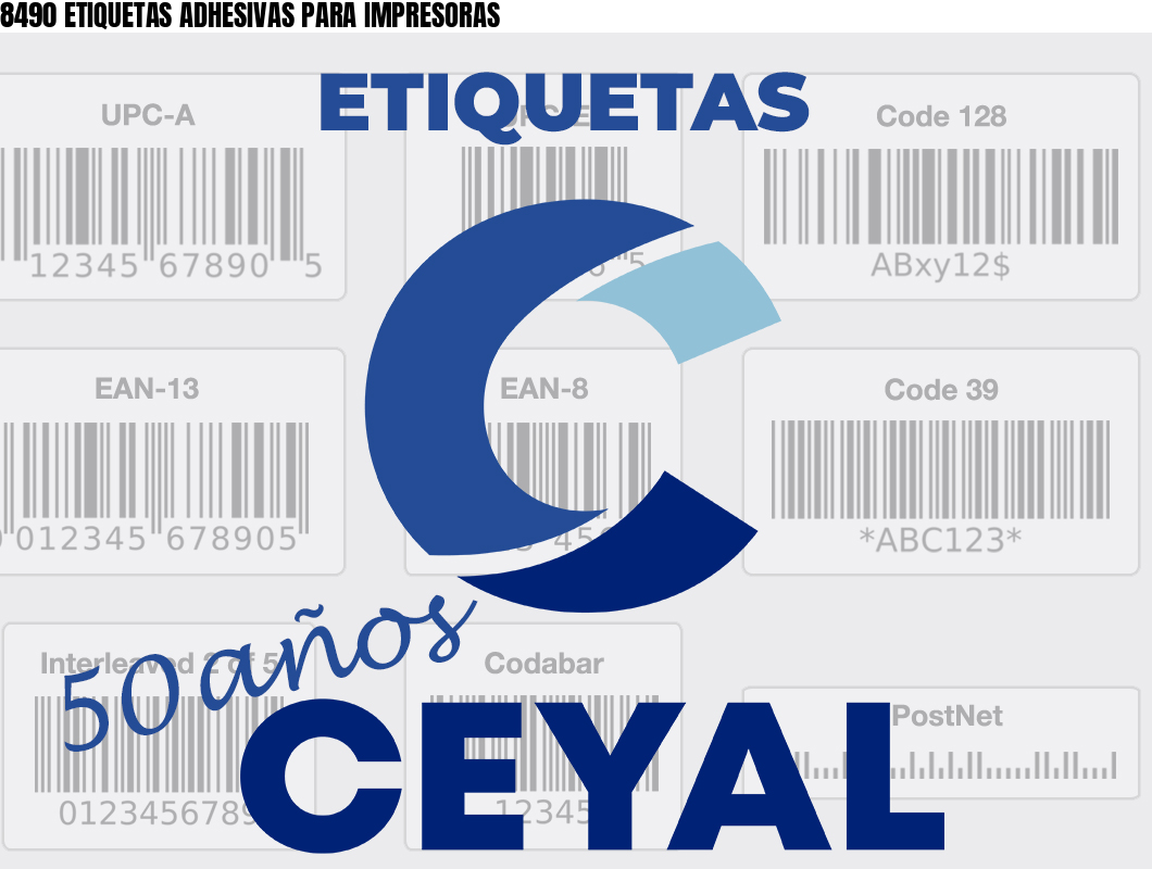 8490 ETIQUETAS ADHESIVAS PARA IMPRESORAS