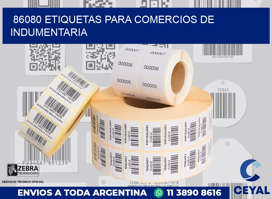 86080 ETIQUETAS PARA COMERCIOS DE INDUMENTARIA