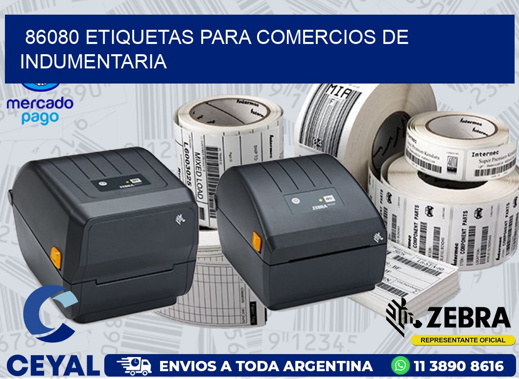 86080 ETIQUETAS PARA COMERCIOS DE INDUMENTARIA