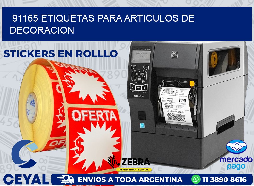 91165 ETIQUETAS PARA ARTICULOS DE DECORACION