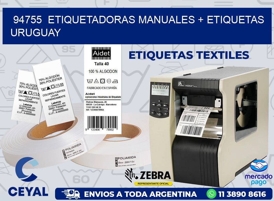 94755  ETIQUETADORAS MANUALES + ETIQUETAS URUGUAY