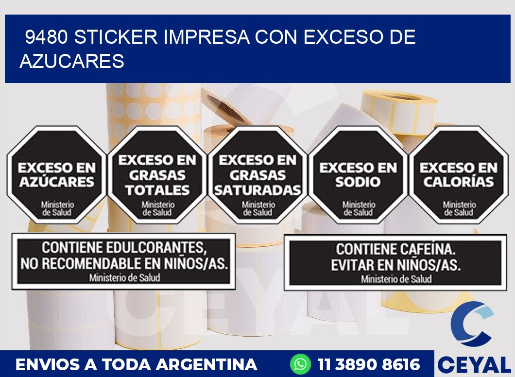 9480 STICKER IMPRESA CON EXCESO DE AZUCARES