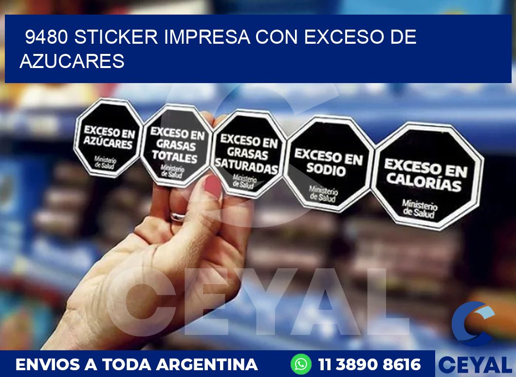 9480 STICKER IMPRESA CON EXCESO DE AZUCARES
