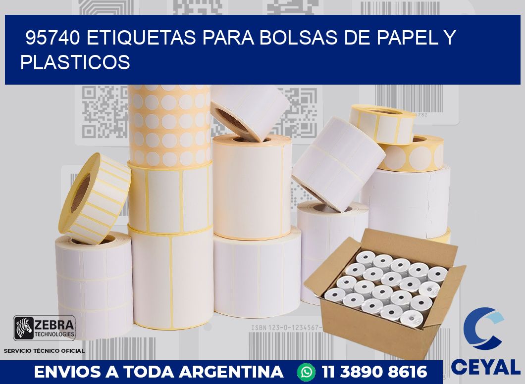 95740 ETIQUETAS PARA BOLSAS DE PAPEL Y PLASTICOS