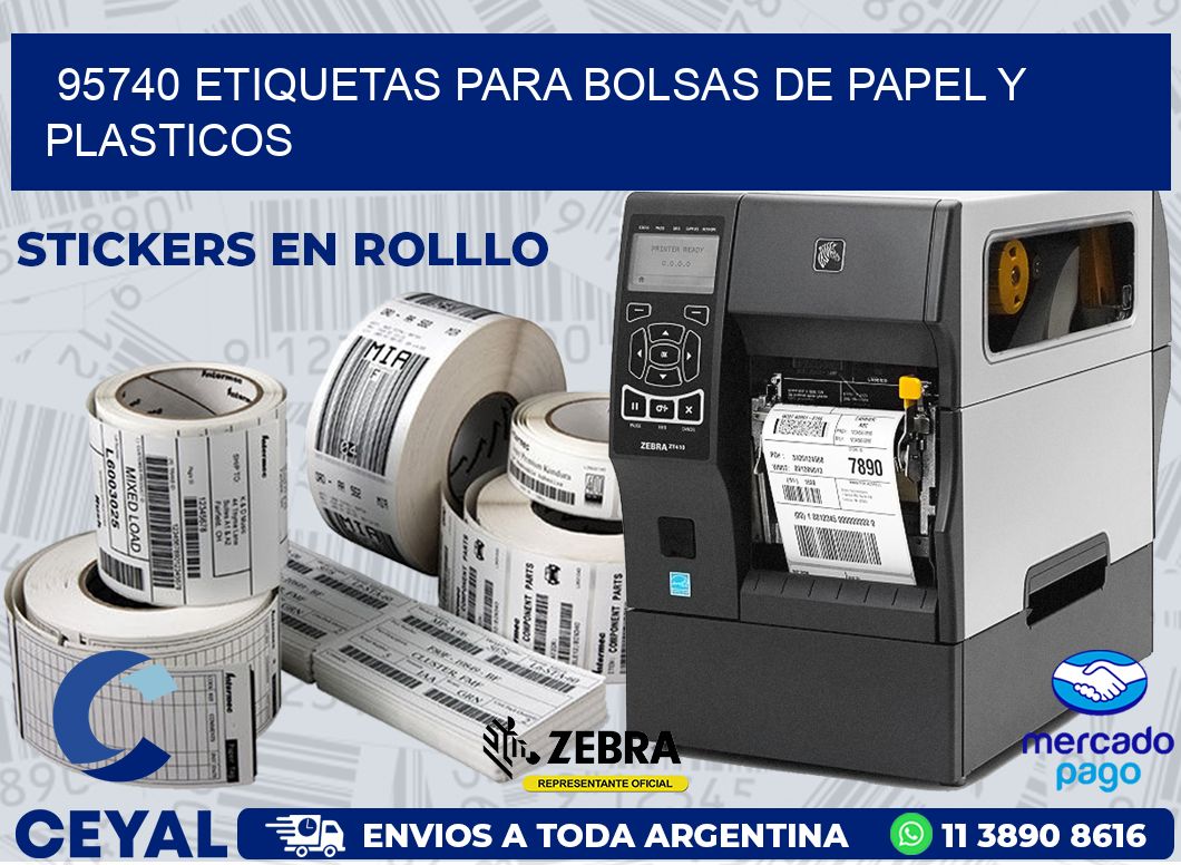 95740 ETIQUETAS PARA BOLSAS DE PAPEL Y PLASTICOS