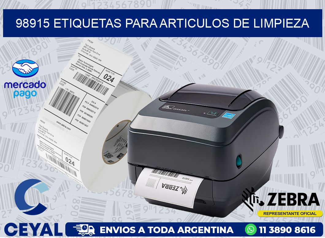 98915 ETIQUETAS PARA ARTICULOS DE LIMPIEZA