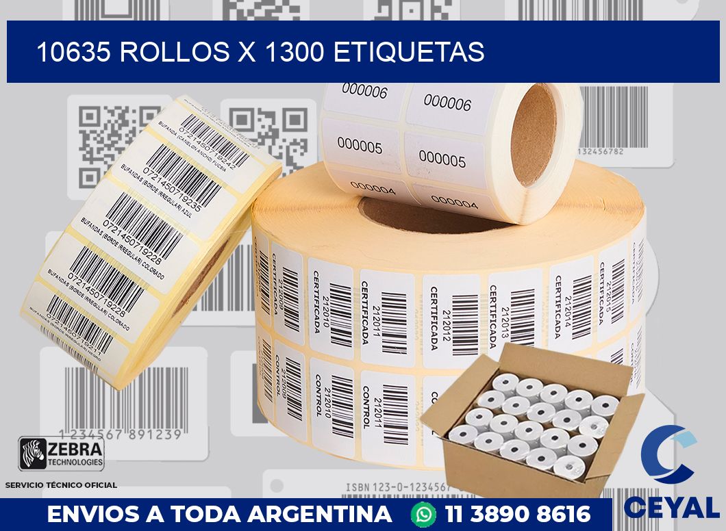 10635 Rollos x 1300 etiquetas