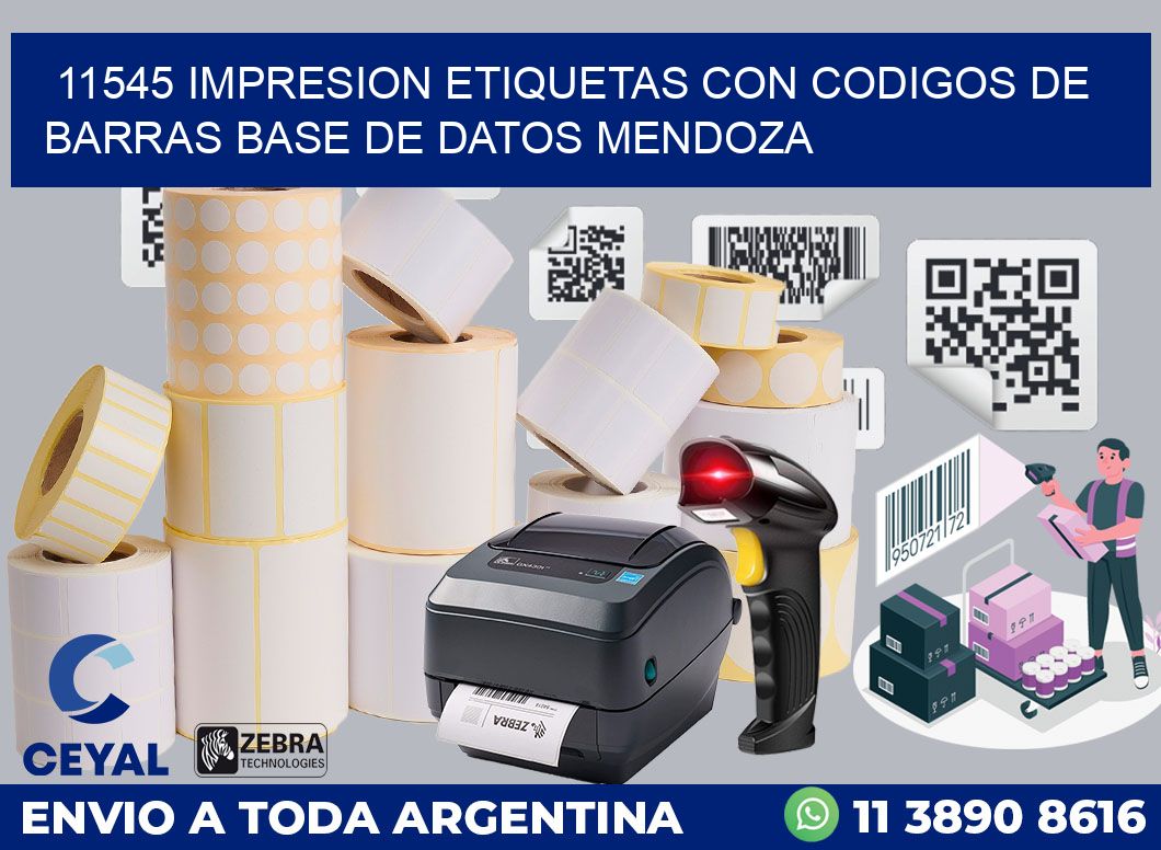 11545 IMPRESION ETIQUETAS CON CODIGOS DE BARRAS BASE DE DATOS MENDOZA