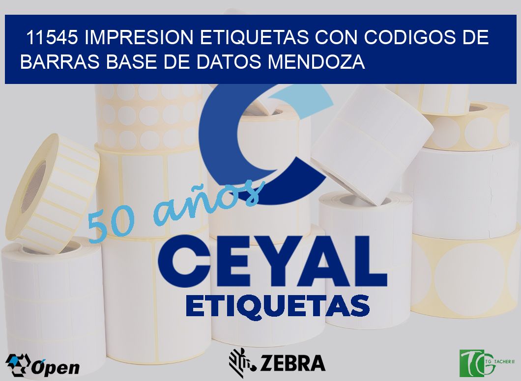 11545 IMPRESION ETIQUETAS CON CODIGOS DE BARRAS BASE DE DATOS MENDOZA