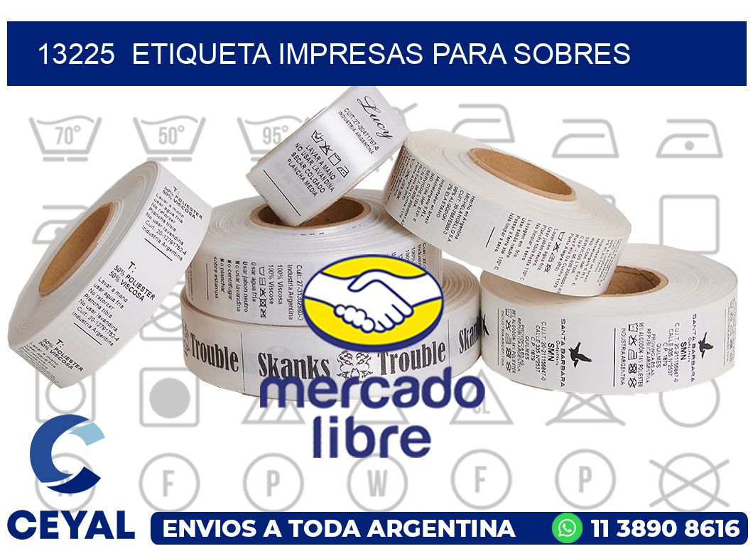 13225  ETIQUETA IMPRESAS PARA SOBRES