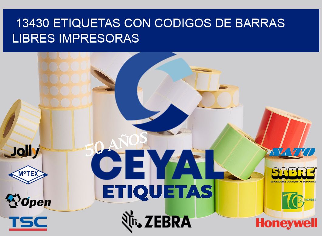 13430 ETIQUETAS CON CODIGOS DE BARRAS LIBRES IMPRESORAS