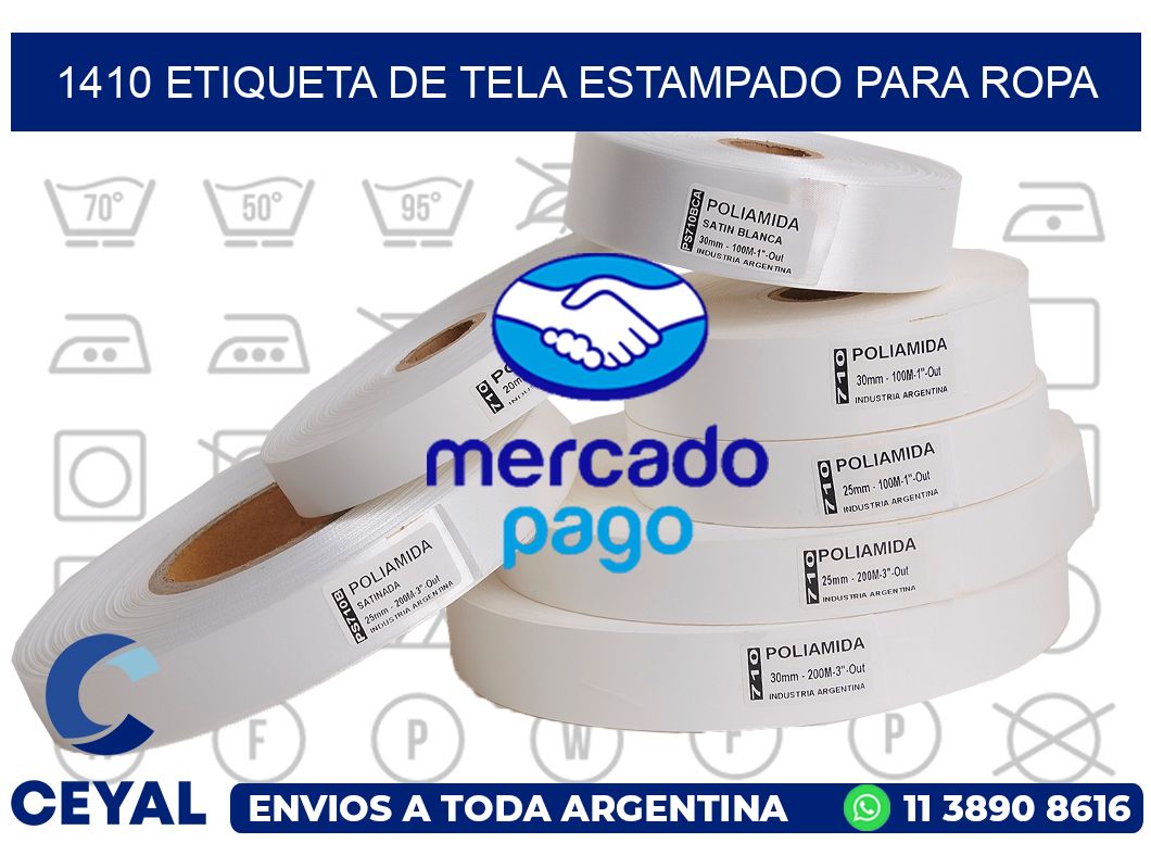 1410 ETIQUETA DE TELA ESTAMPADO PARA ROPA