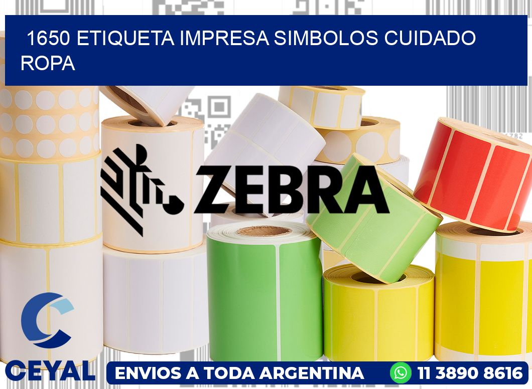1650 ETIQUETA IMPRESA SIMBOLOS CUIDADO ROPA