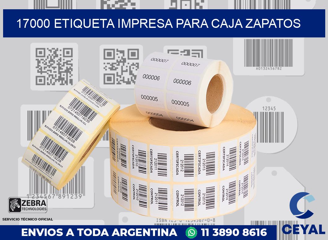 17000 ETIQUETA IMPRESA PARA CAJA ZAPATOS