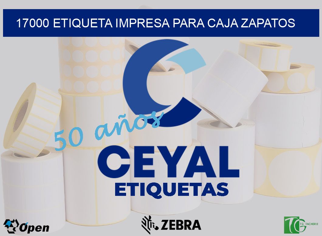 17000 ETIQUETA IMPRESA PARA CAJA ZAPATOS