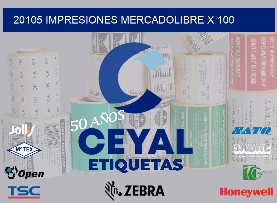 20105 impresiones mercadolibre x 100