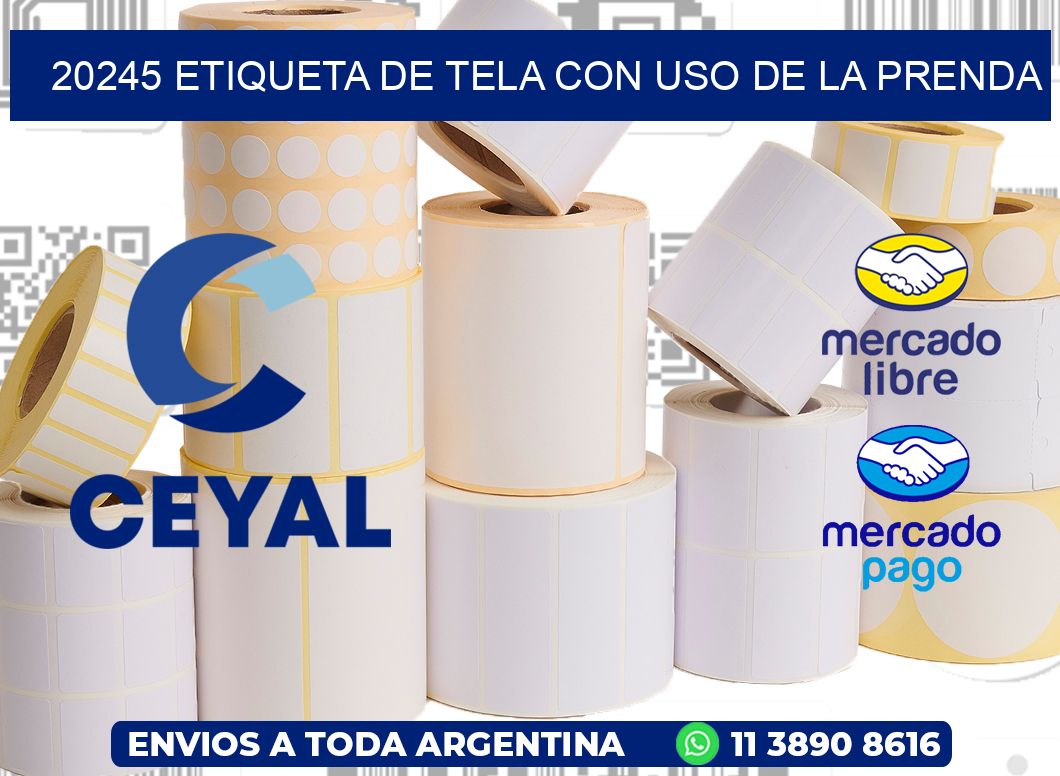 20245 ETIQUETA DE TELA CON USO DE LA PRENDA